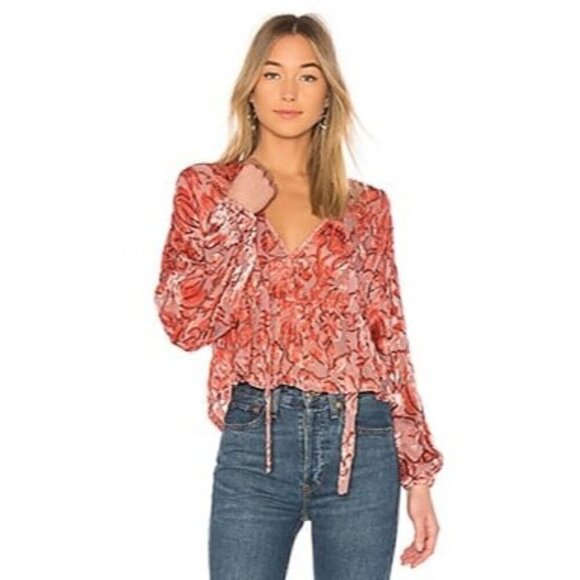 Alexis Caprina Blouse in Burn out Velvet Floral Devore - Picture 2 of 7